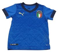 Tmavomodré sportovní tričko s logem a výšivkou Puma