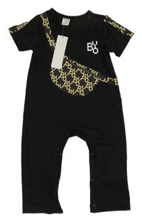 Nové - Černý overal s potiskem Shein