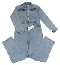 Nové - Světlemodrý kalhotový riflový overal Denim Co.