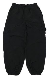 Černé šusťákové cargo cuff kalhoty George