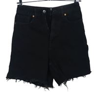 Dámské černé riflové roztřepené kraťasy H&M