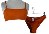 Dámské cihlově červené žebrované dvoudílné plavky Primark 