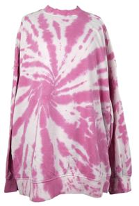 Dámská růžovo-bílá batikovaná oversized mikina H&M