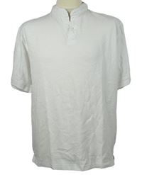 Pánské bílé tričko s knoflíčky Zara 