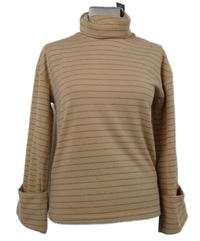 Nové - Dámský pudrový proužkovaný lehký svetr s rolákem Primark