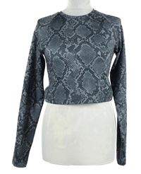 Dámské šedé vzorované sportovní crop triko Asos 