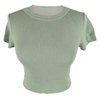 Dámské světlezelené crop pletené tričko Primark 