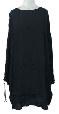 Dámské černé šaty s rozšířenými rukávy H&M