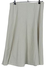 Dámská béžovo-bílá proužkovaná midi sukně BM 