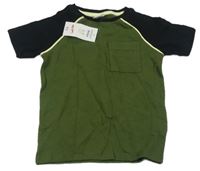 Khaki-černé žebrované tričko Little kids