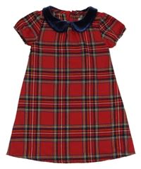 ČErveno-barevné kostkované šaty s límečkem Primark