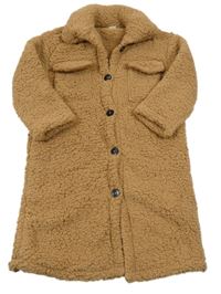 Hnědý huňatý kabát Shein