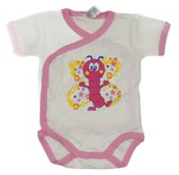 Bílo-růžové body s motýlkem Topomini