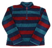 Modro-červená pruhovaná chlupatá mikina M&Co.