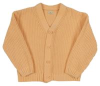 Meruňkový žinylkový propínací svetr F&F