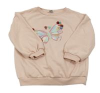 Růžová mikina s motýlem Tu