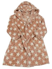 Růžový chlupatý župan s hvězdami a kapucí George