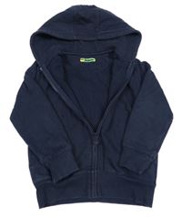 Tmavomodrá propínací mikina s kapucí 