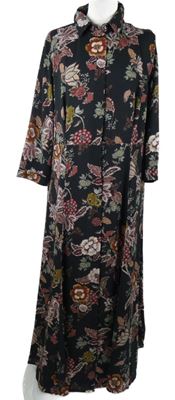 Dámské černé dlouhé šaty s květy Rick Coardona