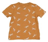 Cihlové tričko s dinosaury Topolino