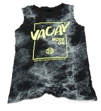 Černo-bílé tílko s nápisem Chapter young