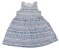 Modro-bílé vzorované šaty H&M