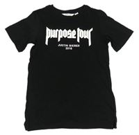 Černé tričko s nápisy Justin Bieber H&M