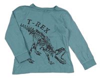 Modrošedé triko s kostrou dinosaura Topolino