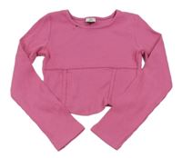 Růžové žebrované crop triko zn. River Island