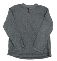 Tmavošedé melírované triko s knoflíčky C&A