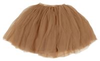 Světlehnědá tylová sukně se zlatým pasem Next