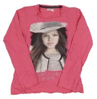 Růžové triko s dívkou Pep&Co