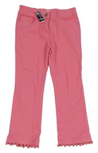 Nové - Růžové crop rifle s bambulkami St. Bernard