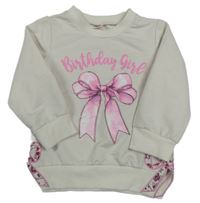 Smetanová mikina s mašlí a nápisem 