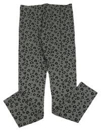Šedo-černé legíny s leopardím vzorem F&F