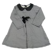 Černo-bílé vzorované šaty s límečkem Shein