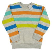 Nové - Šedo-barevná pruhovaná mikina Nutmeg