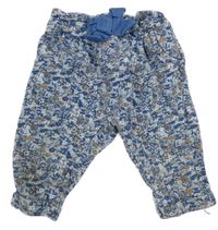 Modré květované paper bag tepláky 