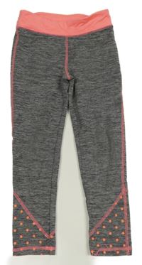 Šedo-neonově  lososové sportovní capri legíny s puntíky Cat&Jack