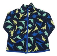 Tmavomodrá fleecová propínací mikina s dinosaury Kiki&Koko