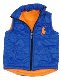 Modrá šusťáková zateplená vesta Ralph Lauren