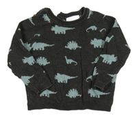 Tmavošedý svetr s dinosaury Next