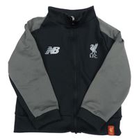Černo-šedá sportovní fotbalová propínací mikina  FC Liverpool New Balance