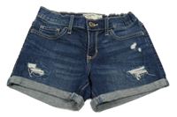 Tmavomodré riflové kraťasy s prošoupáním Abercrombie&Fitch