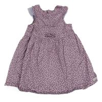 Fialové květované plátěné šaty Tom Tailor
