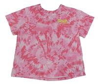 Růžové vzorované crop tričko s nápisem Next