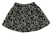 Šedo-černo-růžová leopardí sukně Dunnes