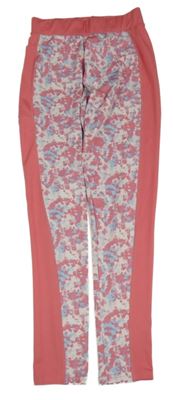 Růžovo-modro-bílé vzorované sportovní legíny Ergeenomixx