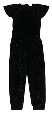 Černý třpytivý kalhotový overal GAP