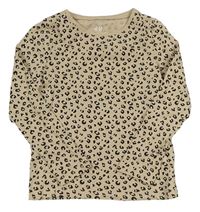 Béžovo-černé vzorované triko H&M